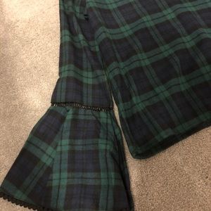 Plaid Bell Sleeve Shirt